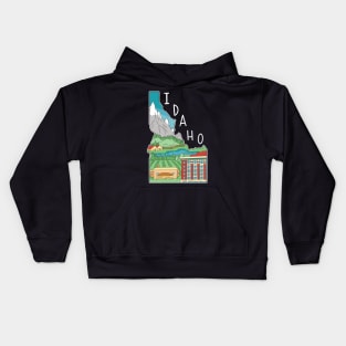 Idaho State Nature Mountains Kids Hoodie